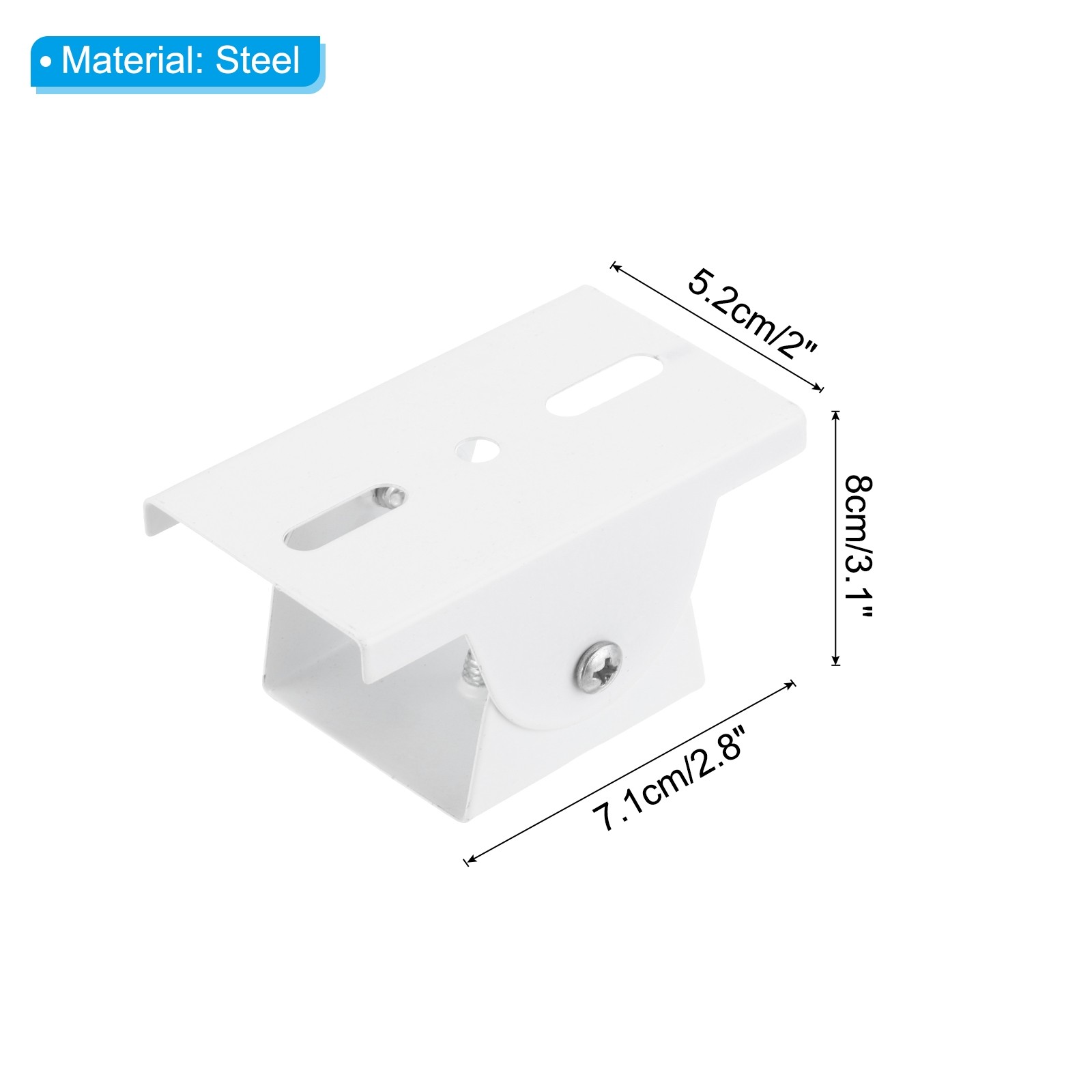 Security Camera Joint Mounting 2 Inch, Steel Crossbar Mounting Bracket, White
