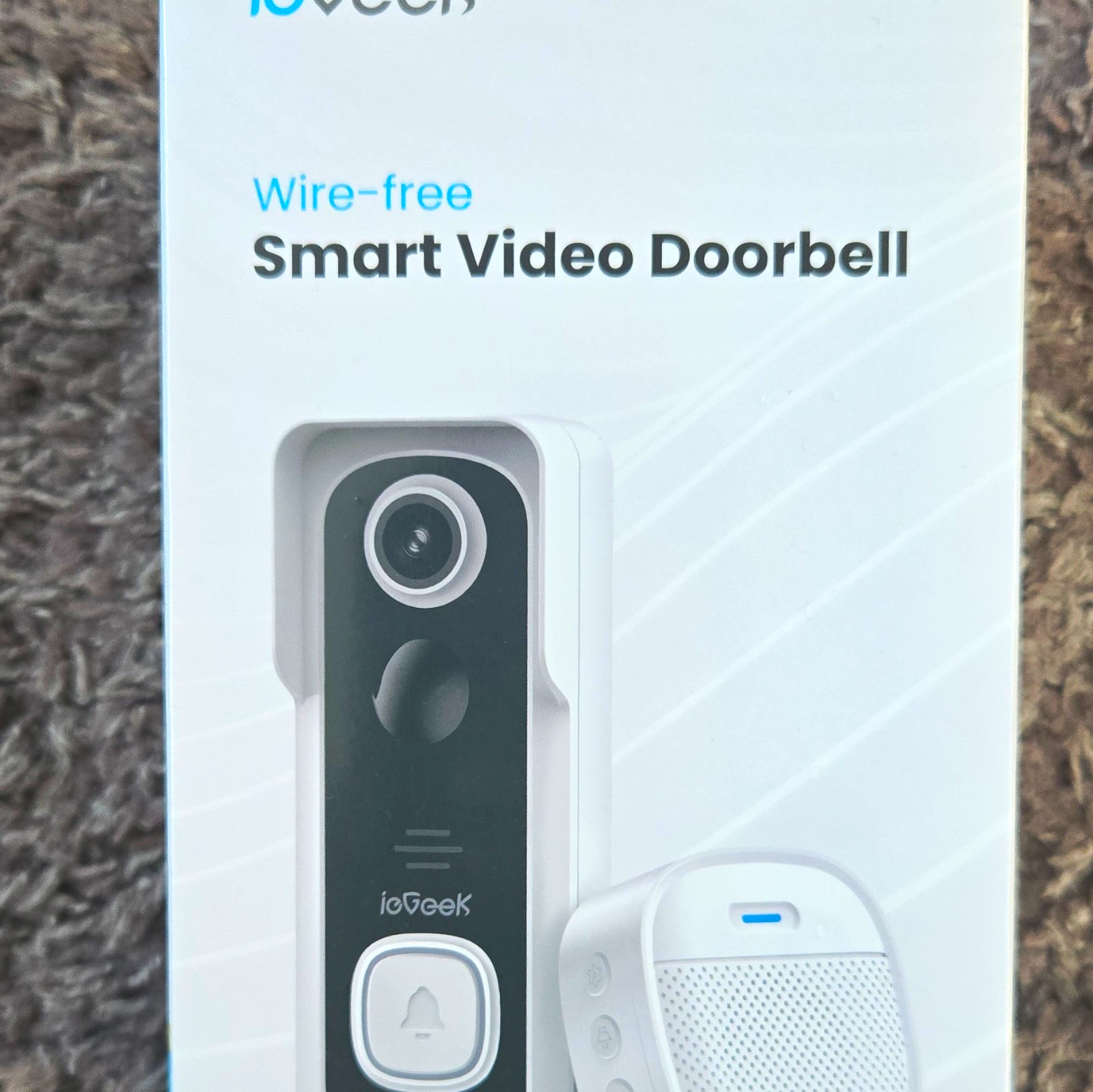 ieGeek Bell J9 Smart Video Doorbell Battery Wi-Fi PIR Motion 2-Way Google