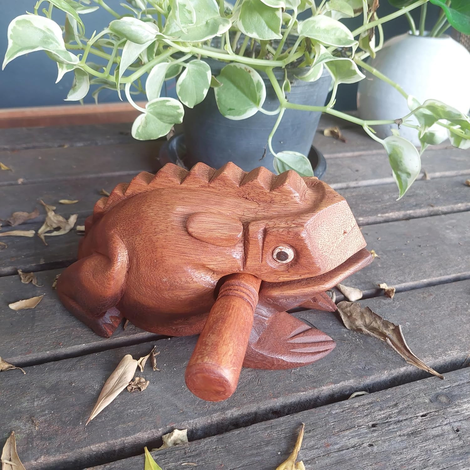 Extra Large 9" Wood Frog Guiro Rasp Percussion Instrument Tone Block Wooden Good