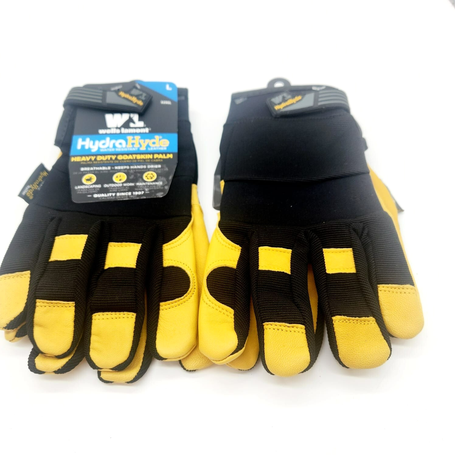 2-Pack Men’s Wells Lamont Large Leather Work Gloves HydraHyde Waterproof Durable