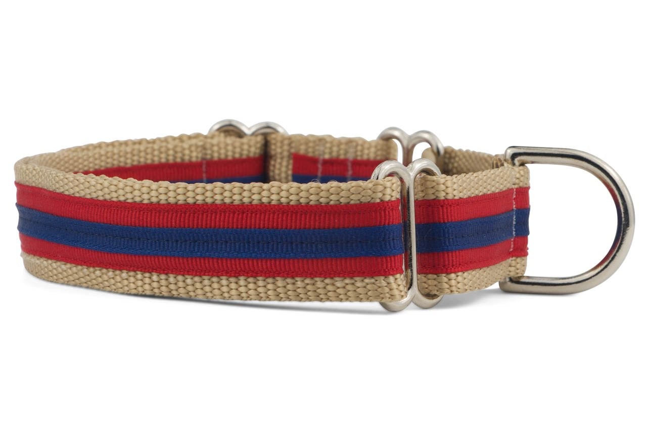 If It Barks 1" Layered Ribbon Martingale Dog Collar, Large (19"-30"), Sailor