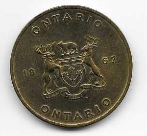 Ontario CANADA (1867) Coat of Arms Medal with Provincial Flower White Trillium