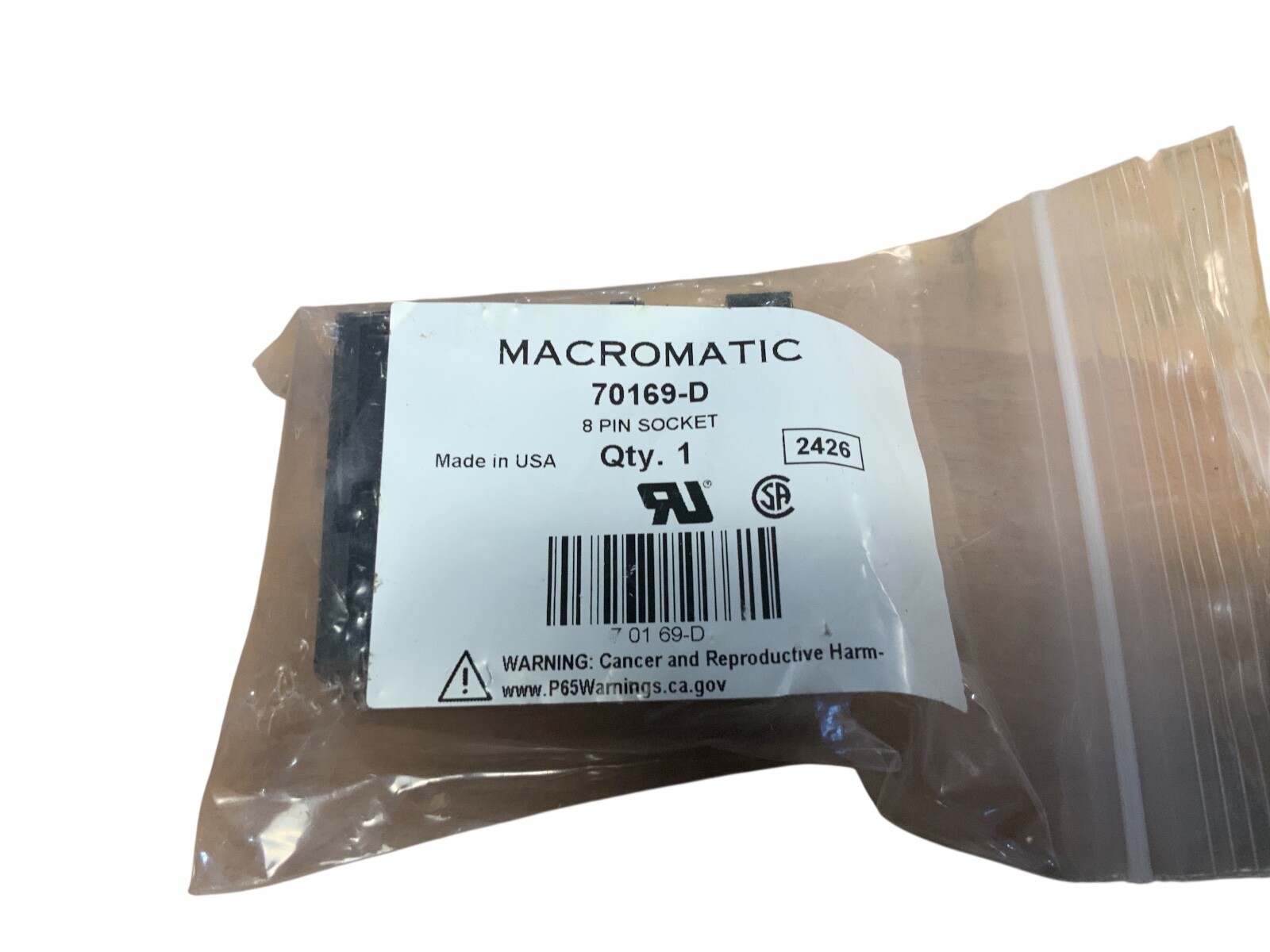 2 PCS Macromatic 70169-D Relay Socket 8 Pin 600V 10A
