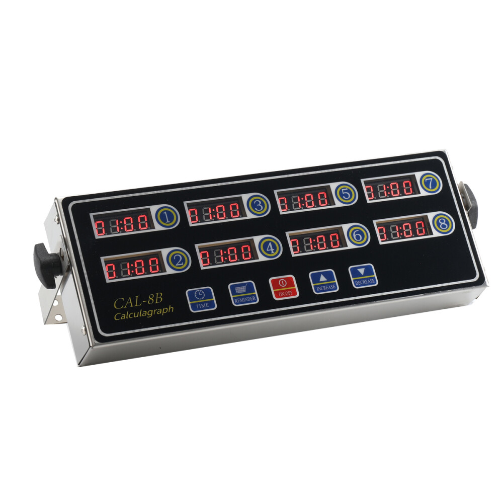 Commercial 8 Channels Digital Kitchen Timer; Stainless Steel Calculagraph Timer