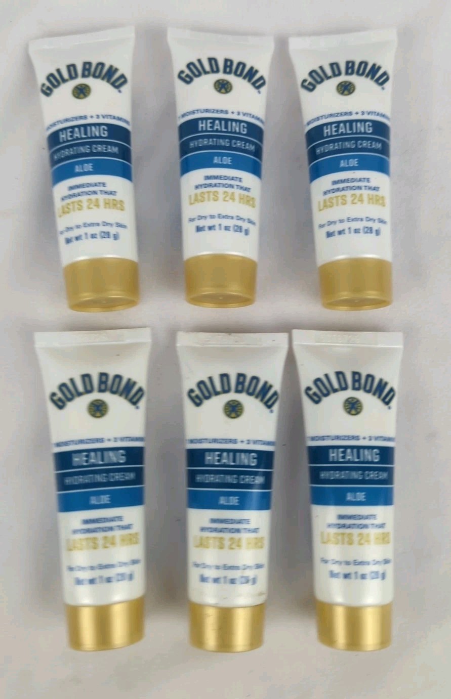 Lot Of 6  Gold Bond Healing Hydrating Cream for Extra Dry Skin Travel 1 Oz Ea