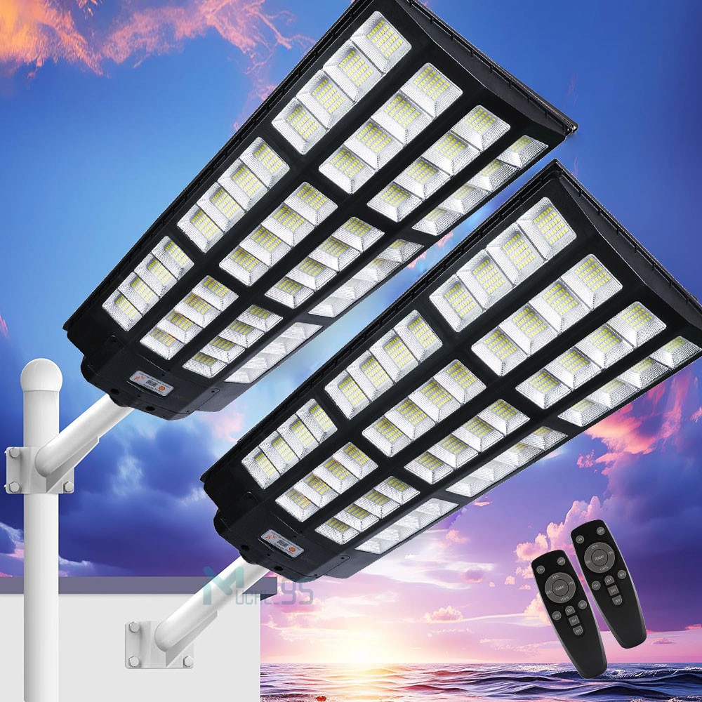 11000W LED Commercial Solar Street Lights Outdoor Parking Lots Dusk to Dawn+Pole