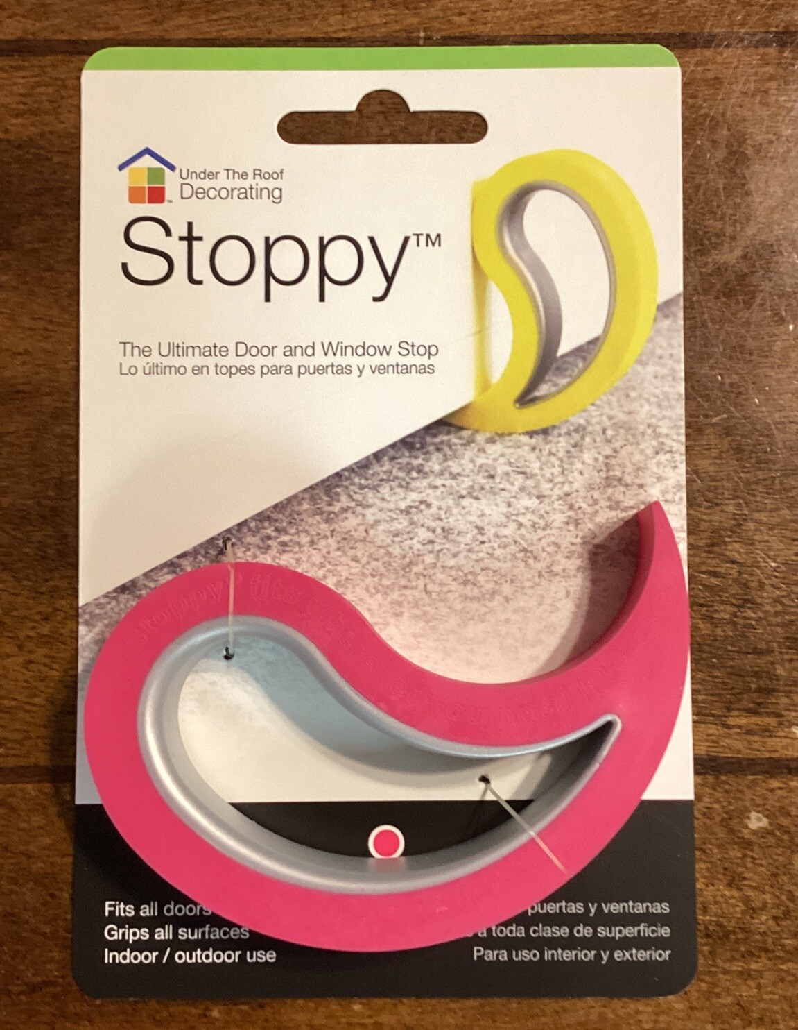 Stoppy Universal Door Stop Pink Colors fits most door indoor/outdoor NEW