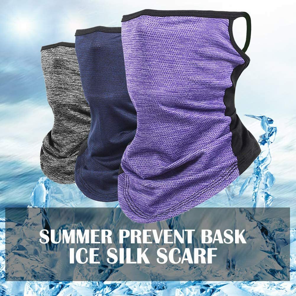 Face Mask Neck Gaiters with Ear Hanging,Cooling Balaclava Bandanas for Men Women