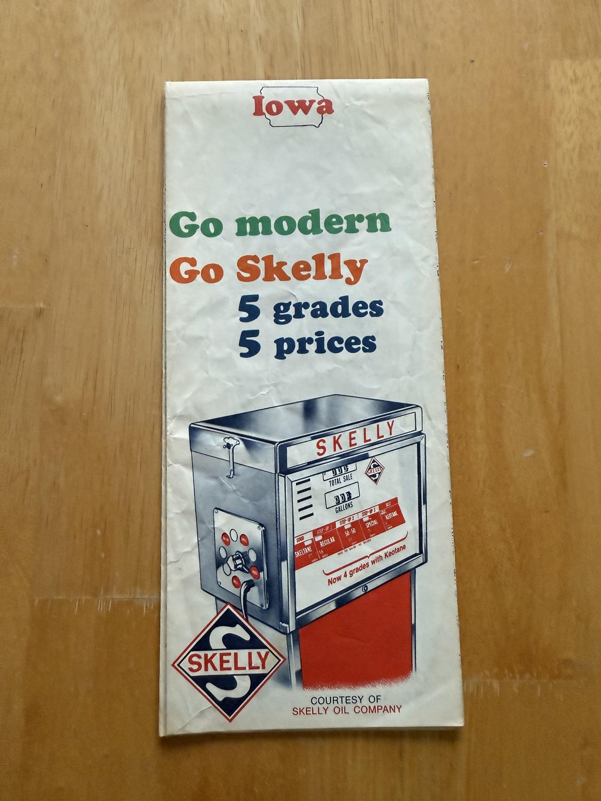 Vintage Skelly Iowa Road Map Travel Guide Gas Station Oil Co Fold Out Brochure