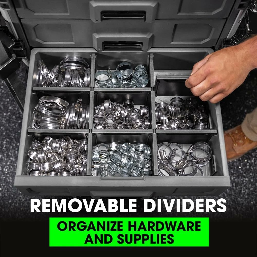 FLEX FS1105 Stack Pack 3-Drawer Tool Box Modular Storage System Heavy Duty
