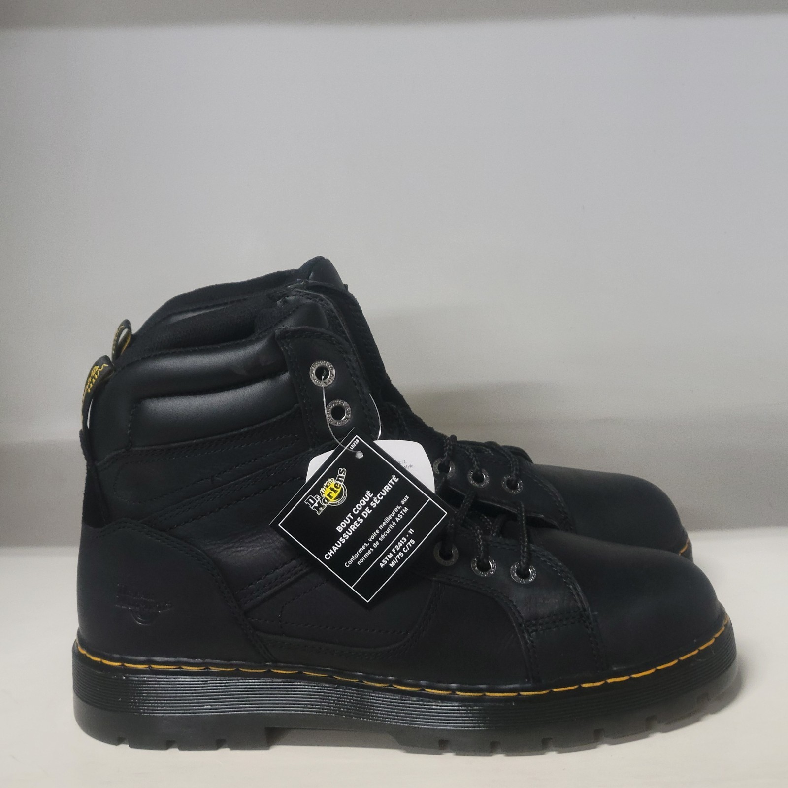 Dr Martens Duct Steel Toe Boot Black Mens Size 12M