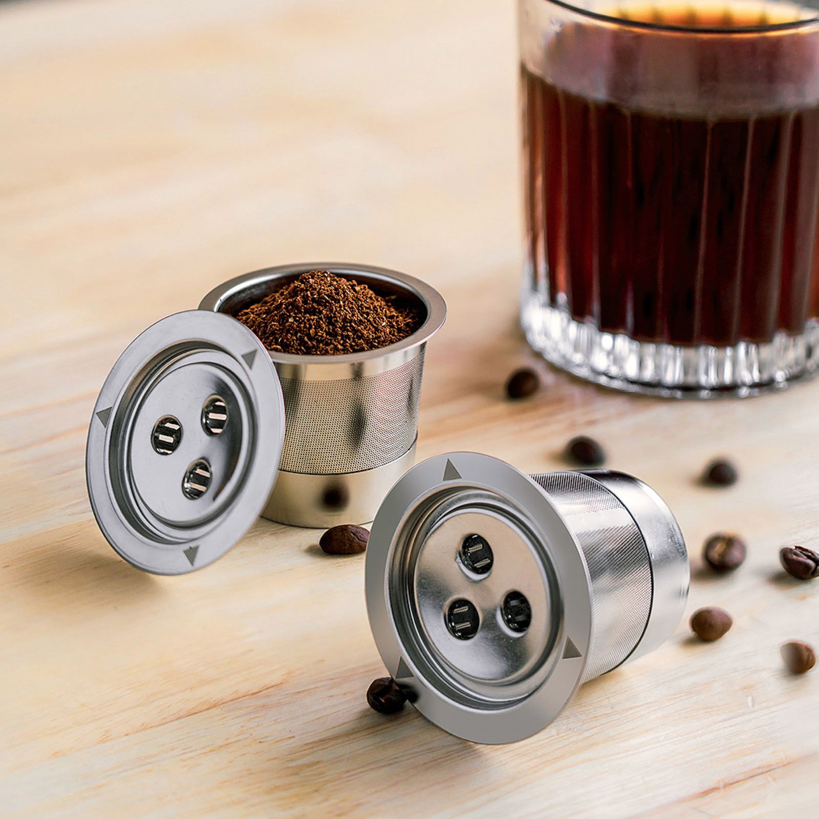 Silver Stainless Steel Capsule Filter Shell Accessory For Ninja Coffee Machine