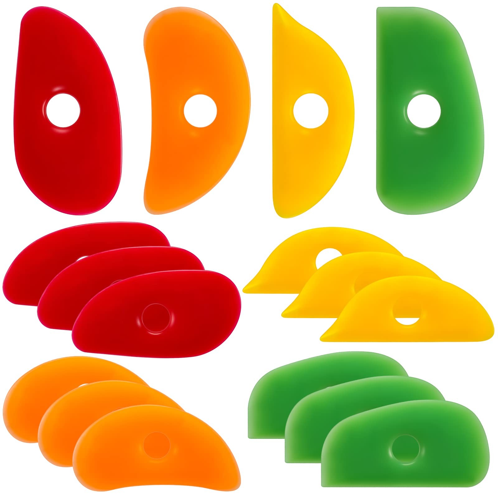 12 Pcs Pottery Ribs for Pottery Tools and Clay Tools Soft Rubber Ribs Clay-Sh...
