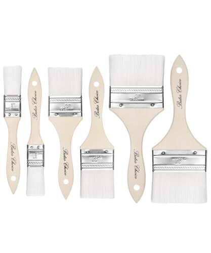 Bates- Chip Paint Brushes, 6 Pack, 1", 2", 3", Synthetic Bristles Painting