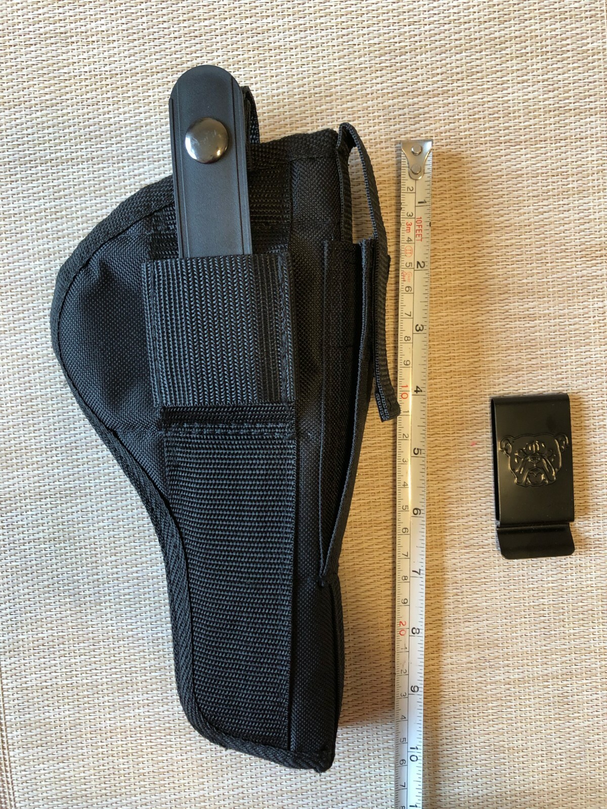 NWB BULDOG HOLSTER FOR  LARGE FRAME AUTOS W/BELT LOOP & CLIP AMBIDEXTROUS