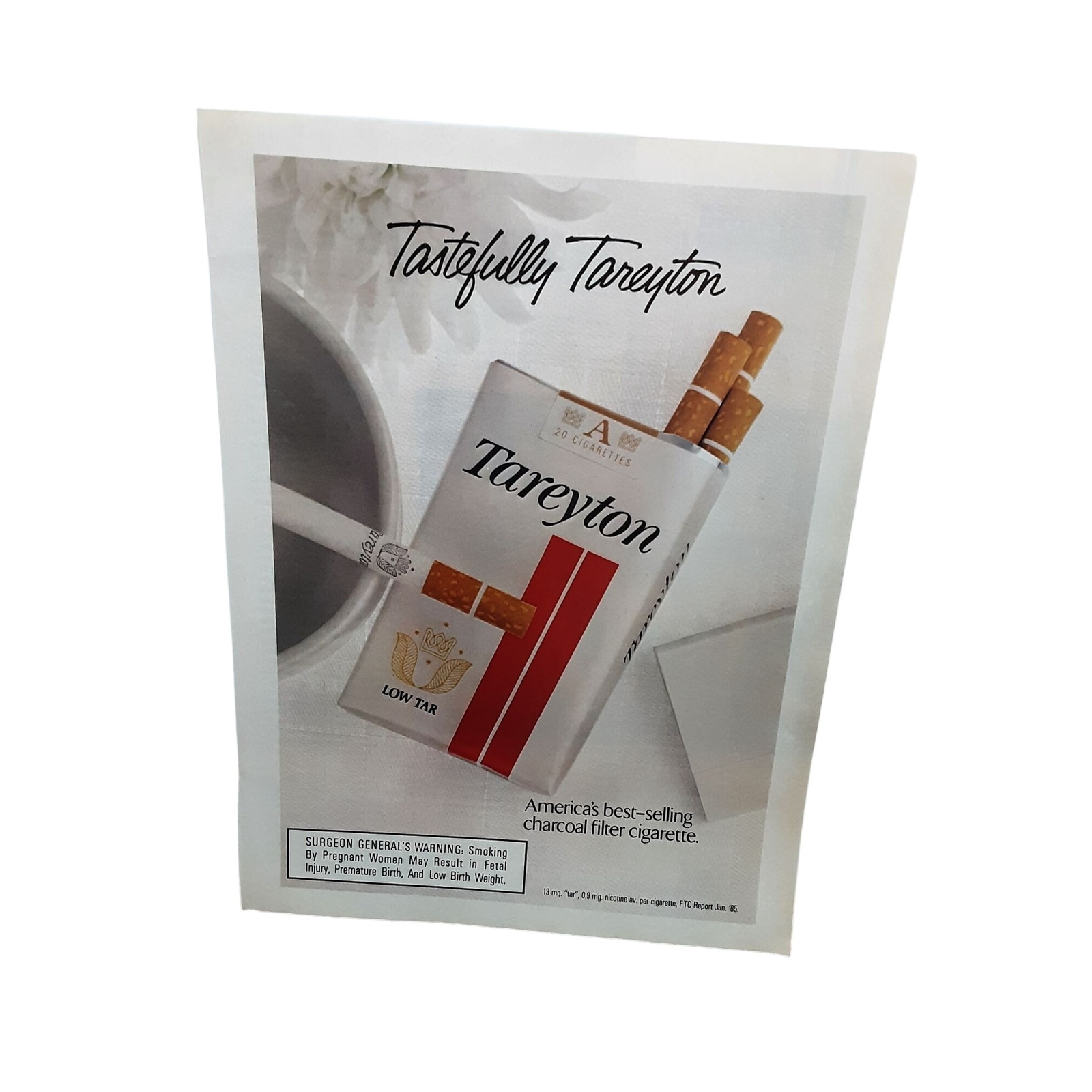 1985 Tareyton Cigarettes Tastefully Original Print Ad vintage