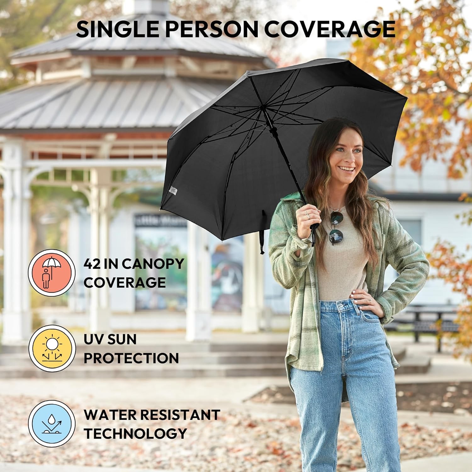 Weather Station Automatic Rain Umbrella, Windproof, Lightweight, and...