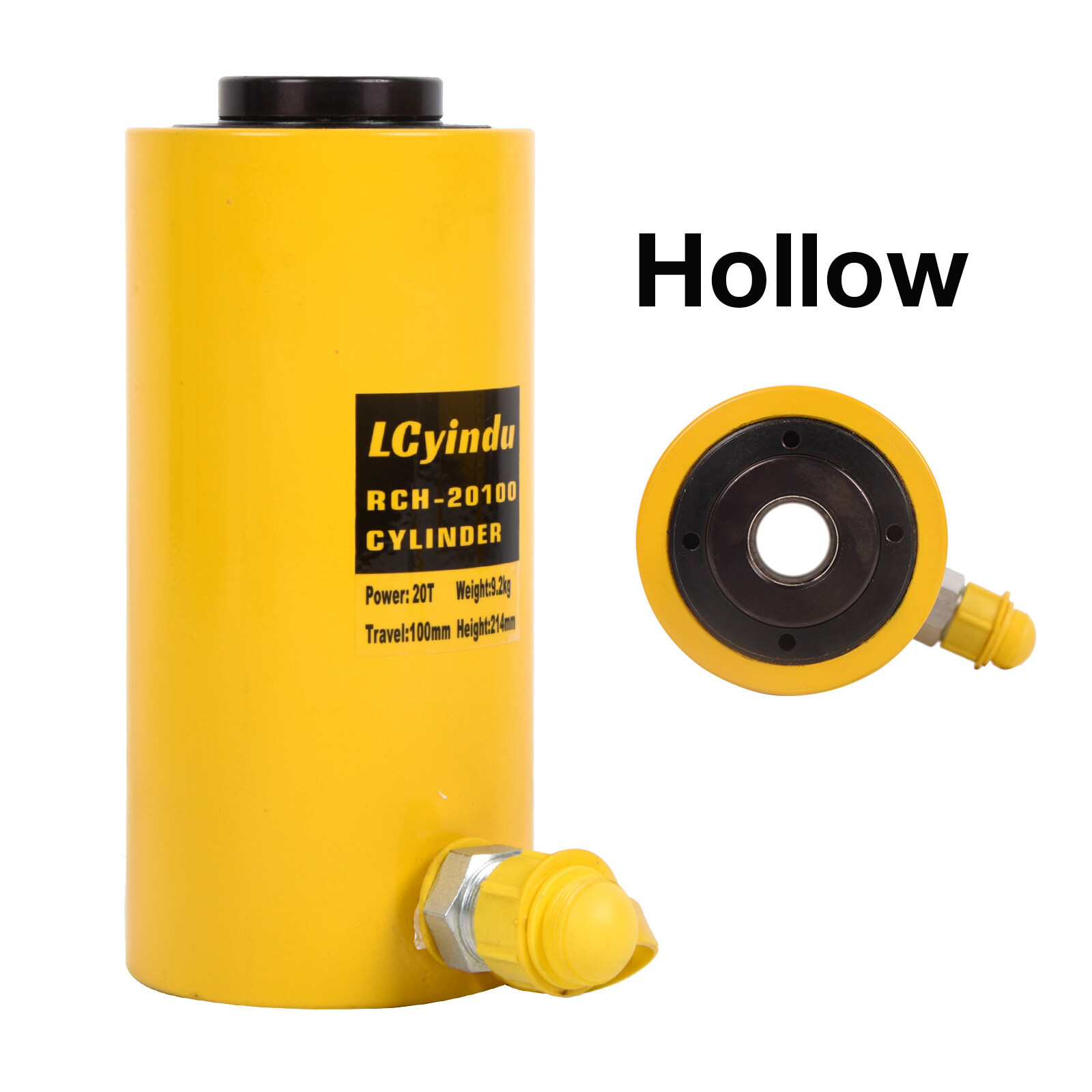 20T 4" Stroke Hollow Hydraulic Cyliner Jack Lifting Jack Single Acting RCH-20100