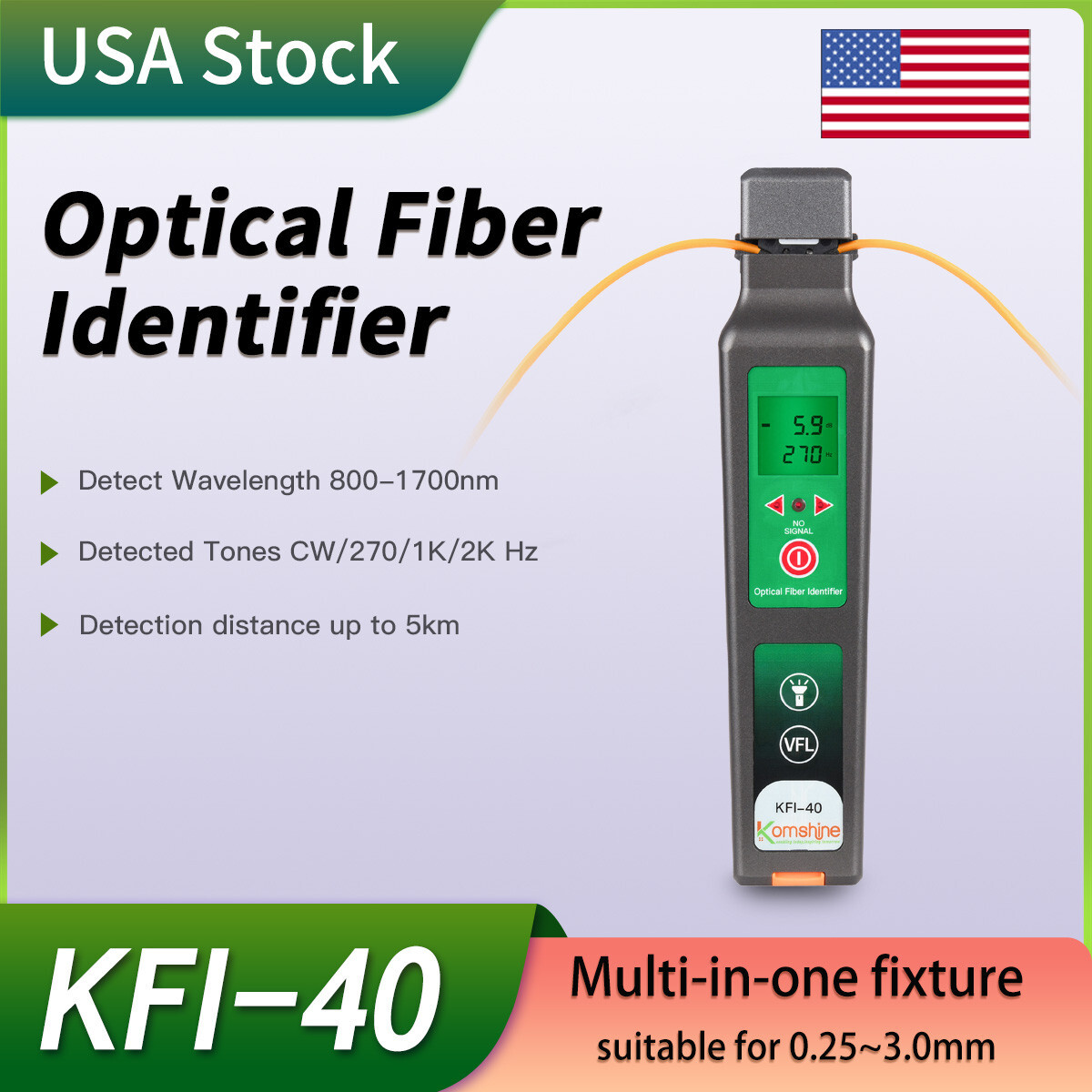 Muiti Connector 3-1 KFI-40 Live Fiber Optic Identifier Komshine with LED Display