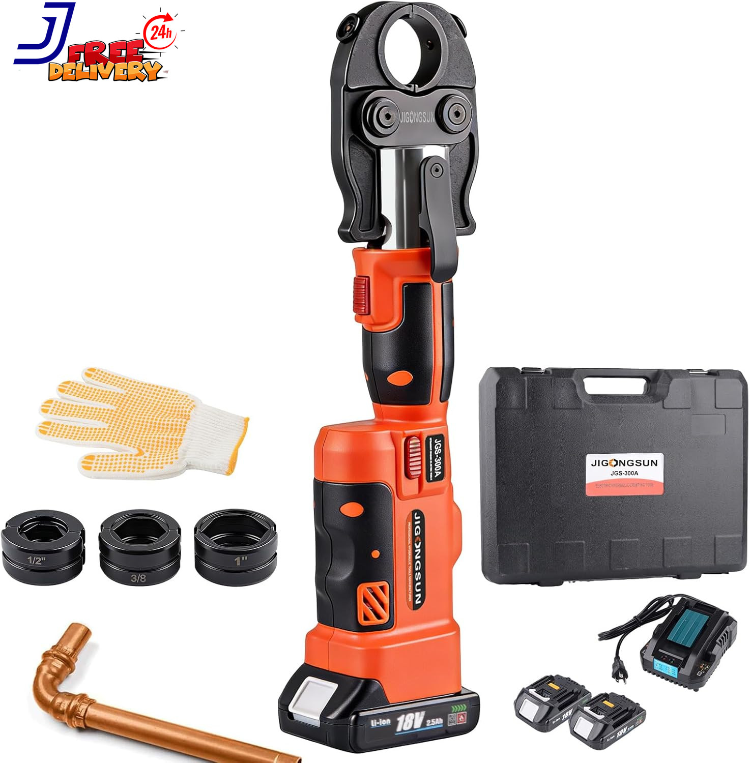 Pro Press Tool with 1/2" 3/4" 1"Pro Press Copper Crimper Tool with 12-Ton Hydrau
