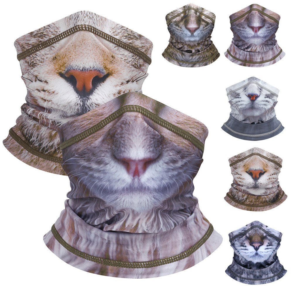 3D Animal Pattern Explosion Scarf Face Masks Outdoor Cycling Reusable Face Cover