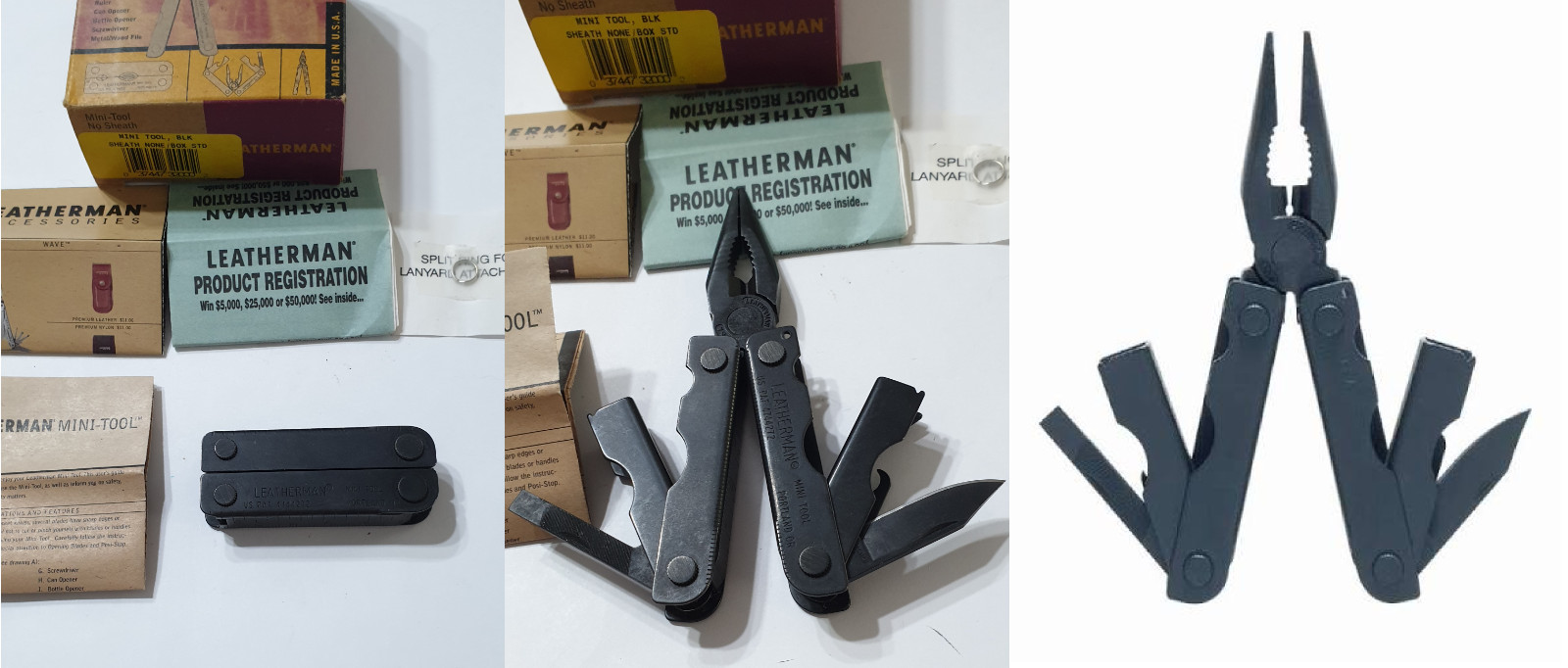 🔥🔥 Leatherman Black BO Mini Tool Rare Retired Keychain Fold to Full Size InBox