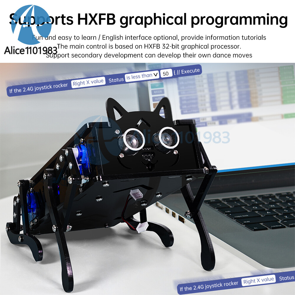 Intelligent Programming Quadruped Robot Bionic Mechanical Dog Kit Remote Control