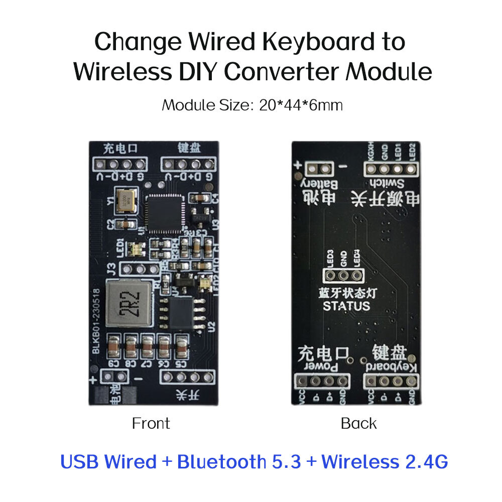 Wired keyboard modification wireless keyboard DIY Kit 2.4G/Bluetooth converter