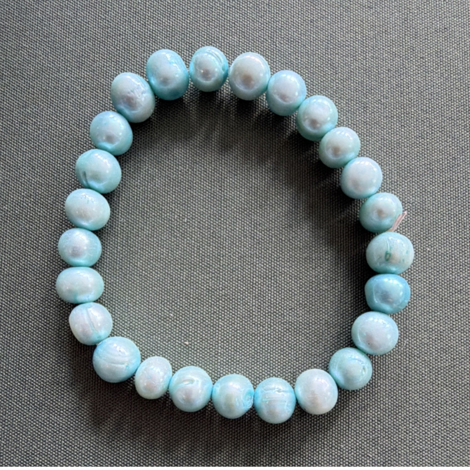 Blue White pearl Bracelet - see notes