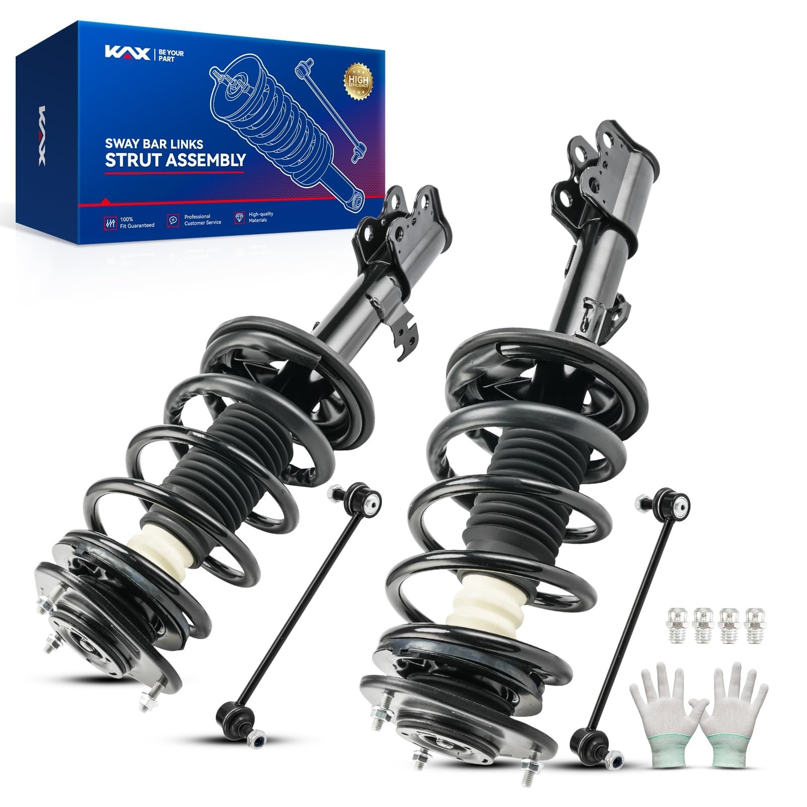 KAX Front Complete Strut & Coil Spring Assembly Sway Bar Stabilizer Link Susp...