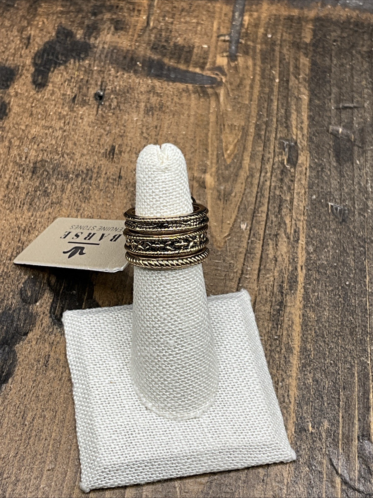 Barse Lavender Agate Stack Ring Trio- Bronze- 6-NWT