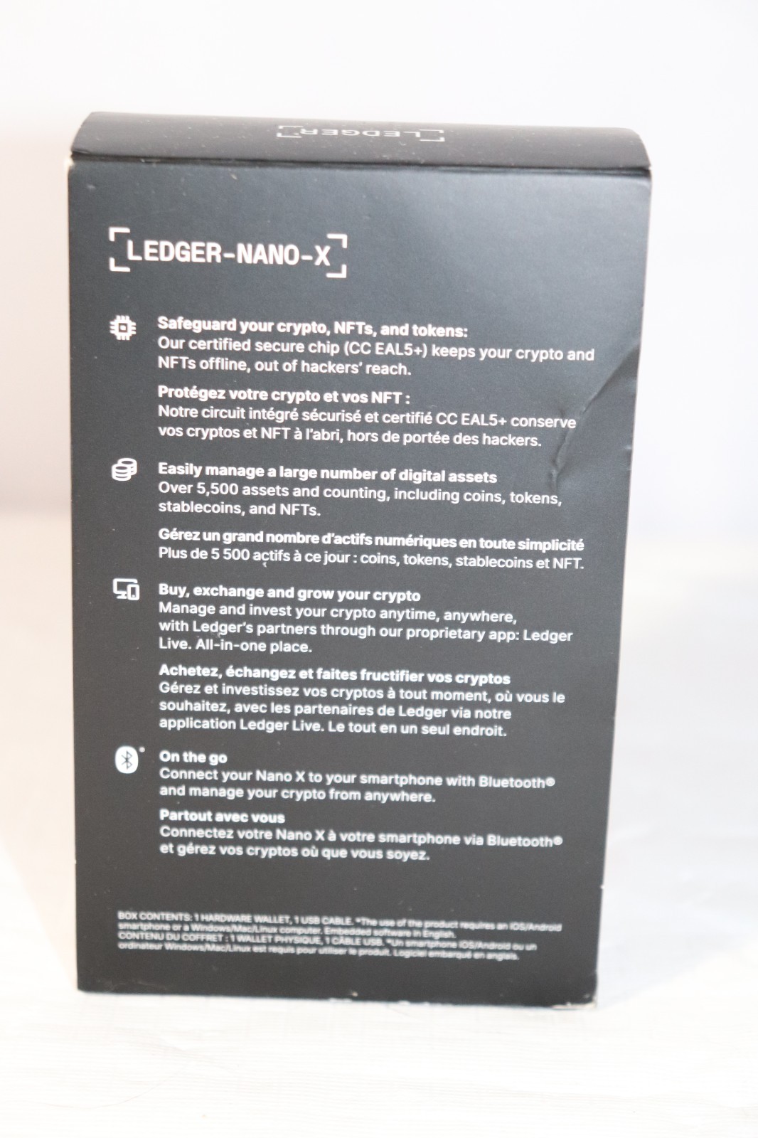 Ledger Nano X Crypto Hardware Wallet Bluetooth USB Black Open Box