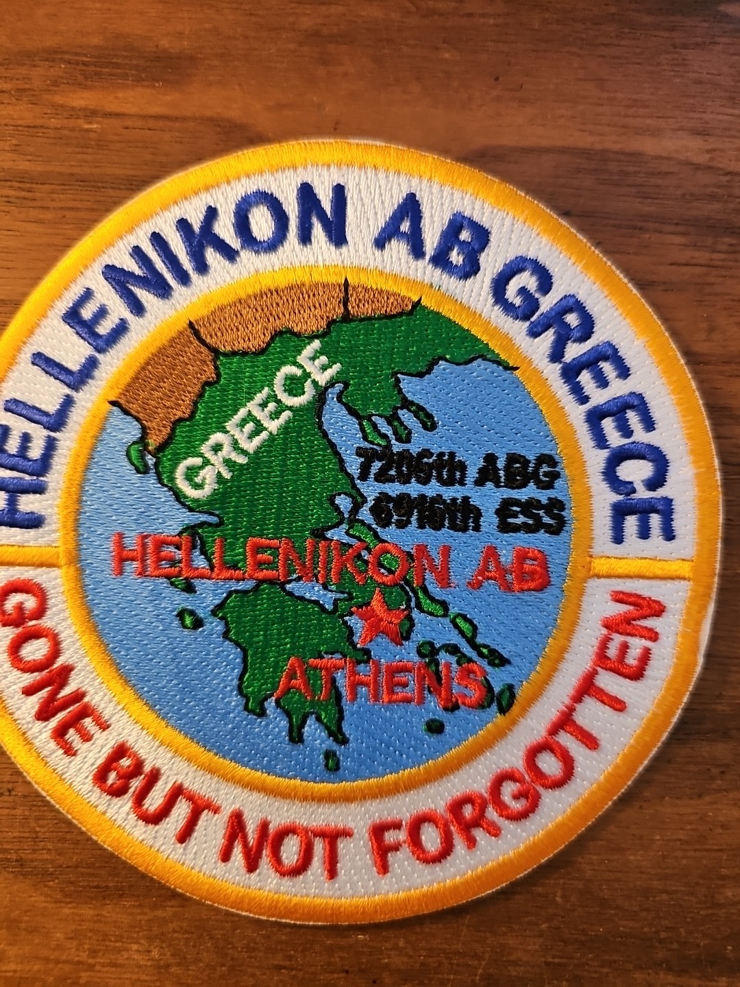 USAF BASE PATCH, HELLENIKON AIR BASE, GREECE, GONE BUT NOT FORGOTTEN