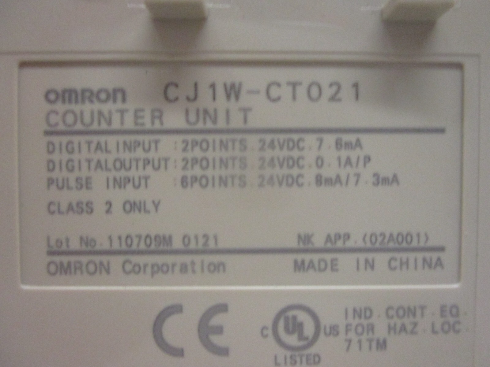 OMRON CJ1W-CT021 SYSMAC Counter Unit Module PLC