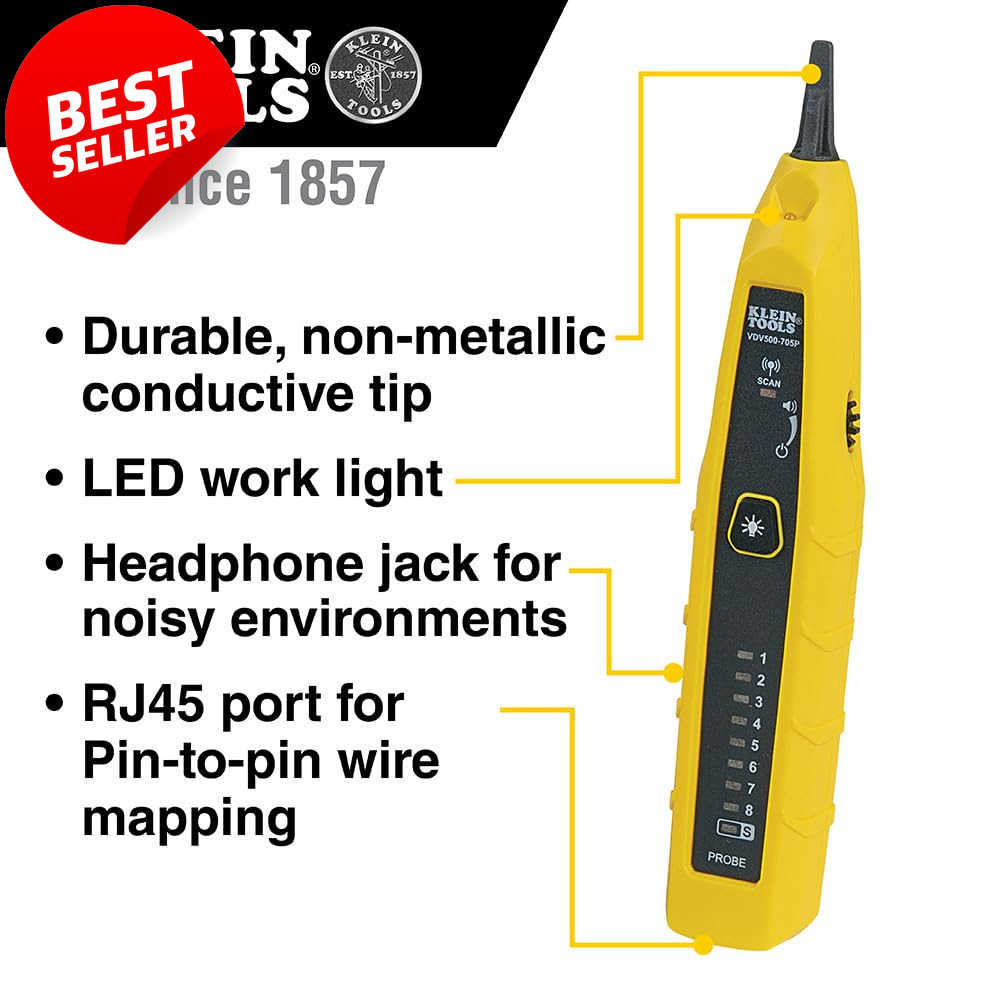 VDV500-705 Wire Tracer Tone Generator Probe Kit Ethernet Phone Coax Data US