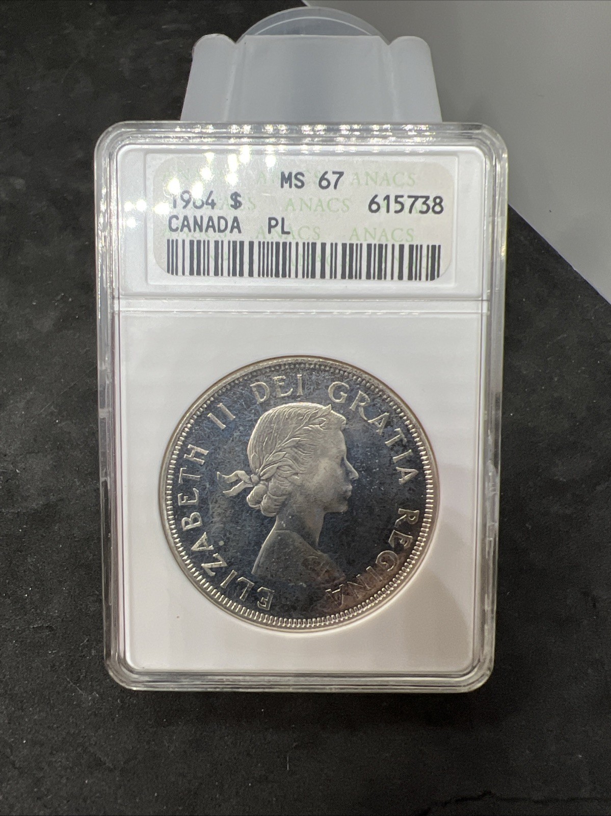 1964 $1 Canada 80% Silver Dollar Coin ANACS MS67 PL Proof like PL67