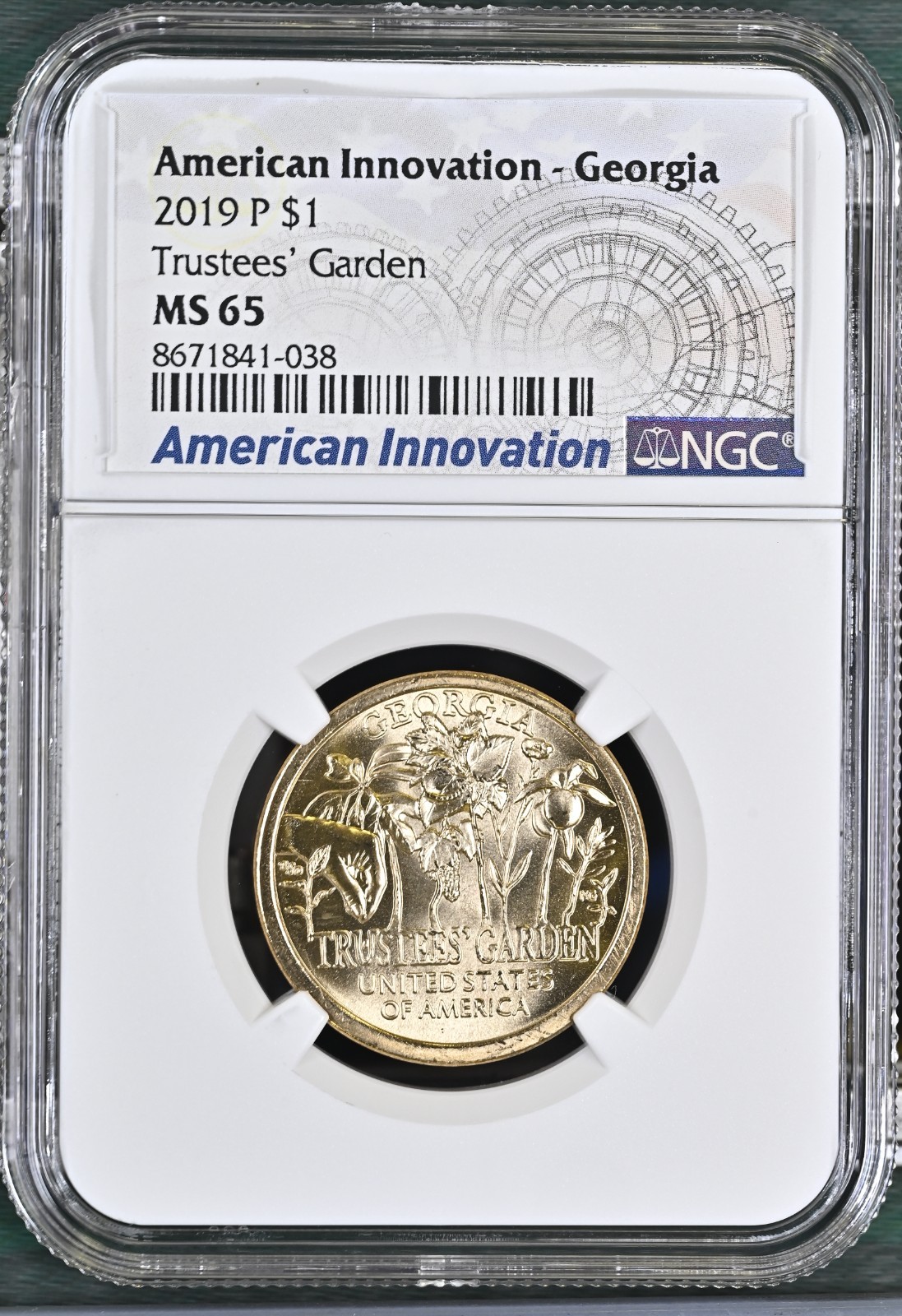 2019 P Georgia Innovation Dollar Graded NGC MS-65 w/Special Label