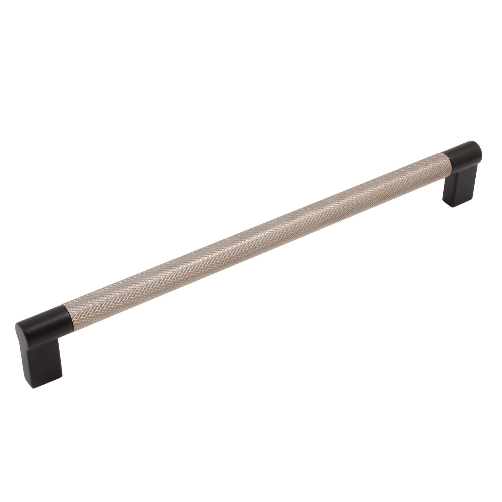 Urban Cabinet Pull, 224 Millimeters, Satin Nickel with Matte Black Ends by Stone