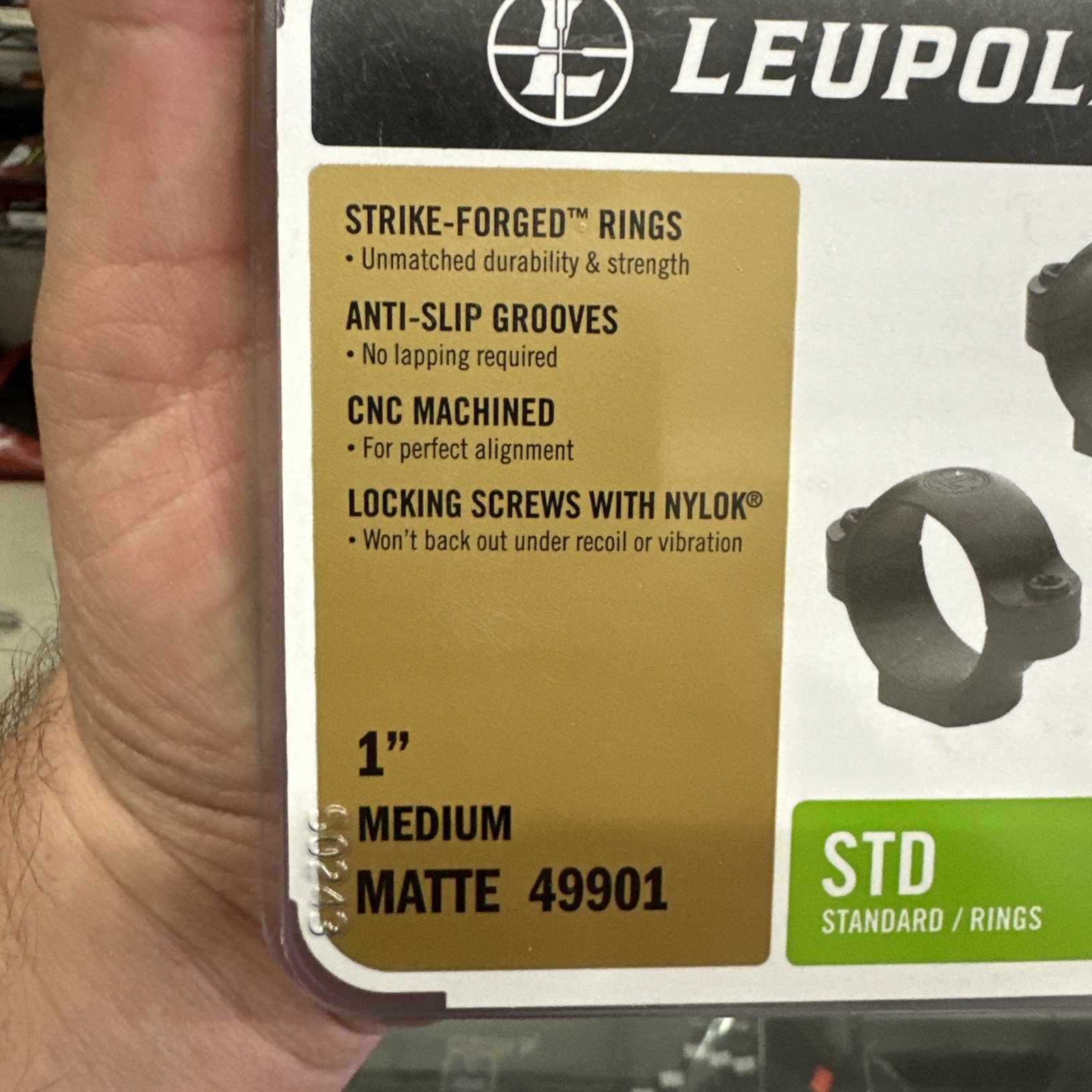 Leupold Scope Rings, 1" Diameter, Standard Medium Matte, Part 49901