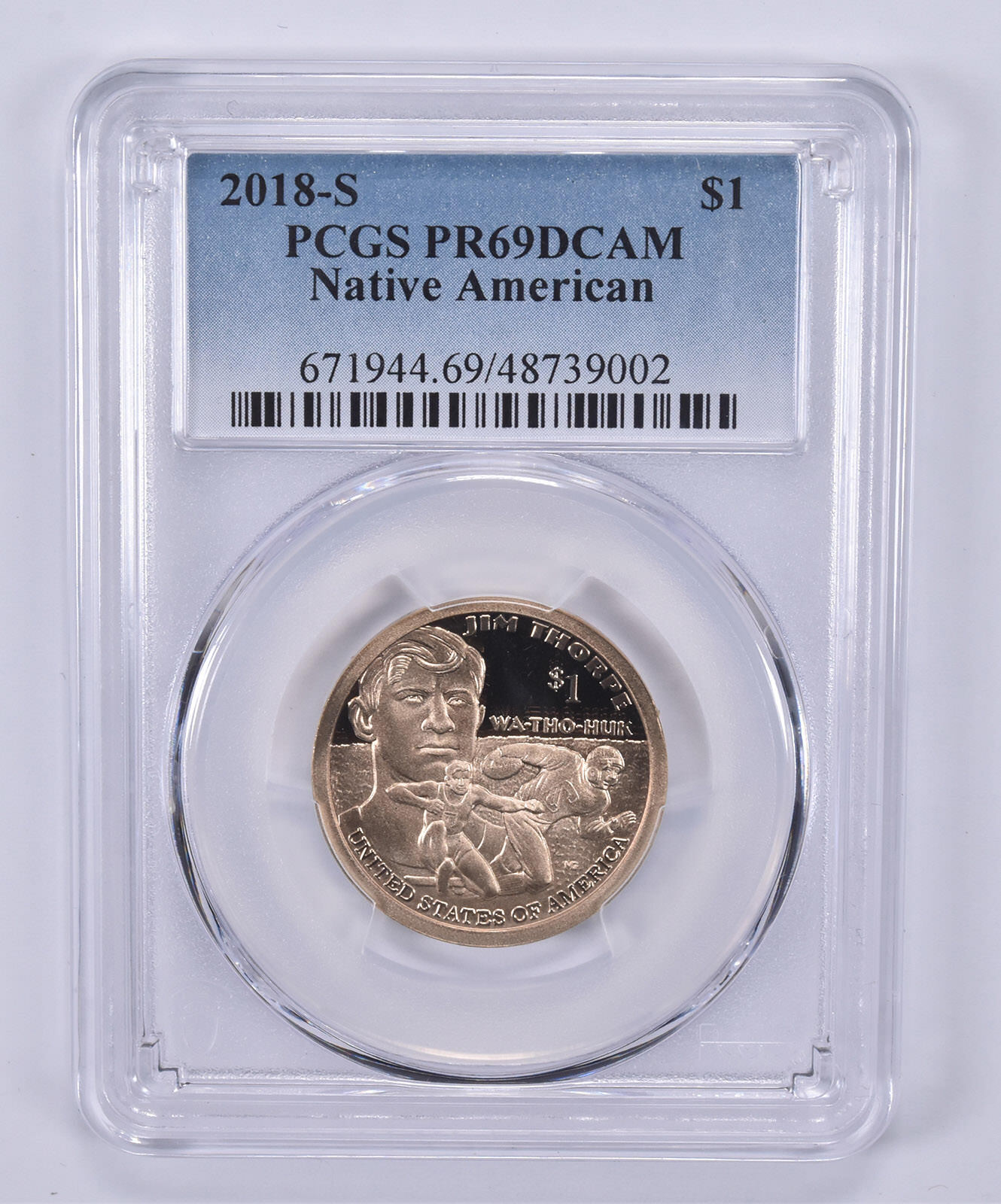 2018-S Sacagawea $1 Jim Thorpe PR69 DCAM PCGS Blue Label