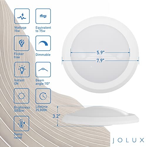 7.5inch LED Disk Lights Surface Flush Mount Ceiling Disk 4000K (Cool White)