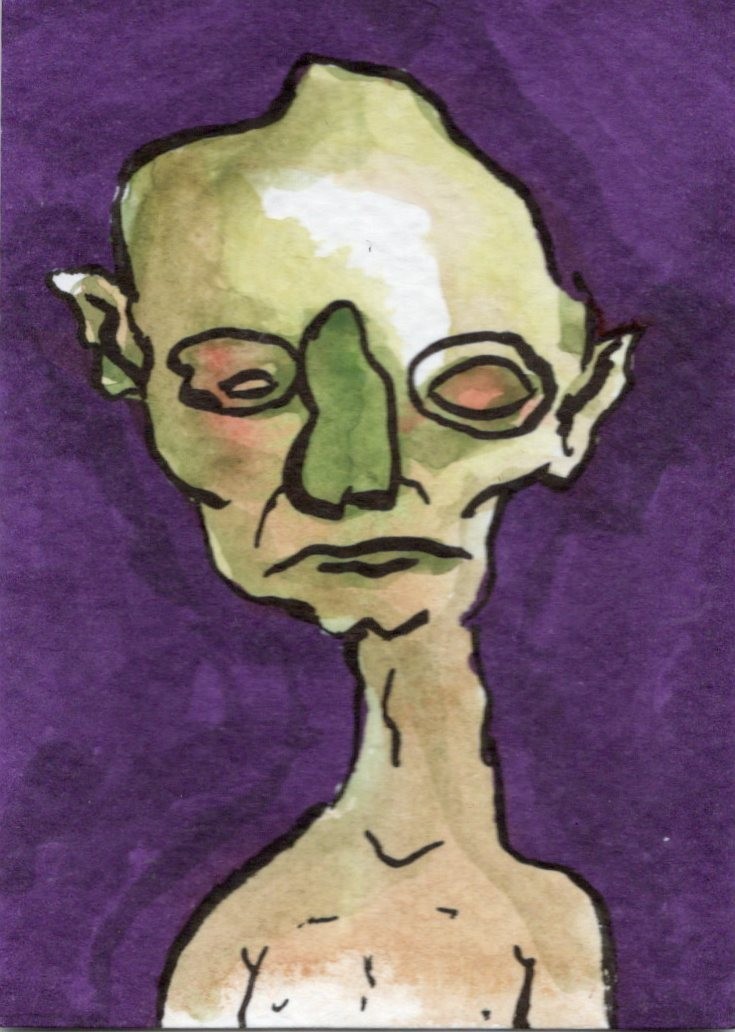 ACEO Original Art - Ogre 2 - surreal expressionism card Ooak by Kiefer Moore