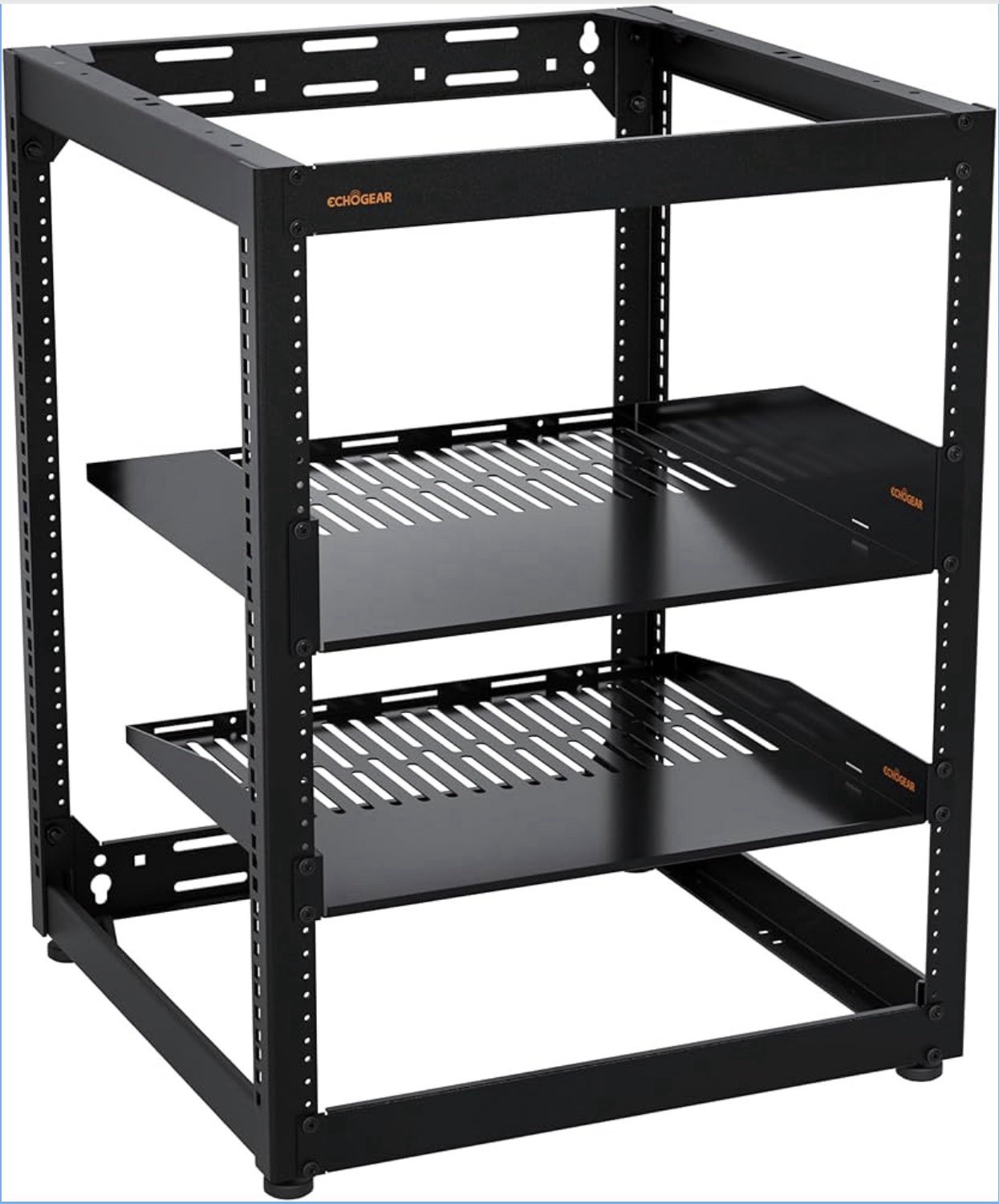 Echogear 15U Open Frame Rack For Servers & A/V Gear Stackable / Wall Mountable