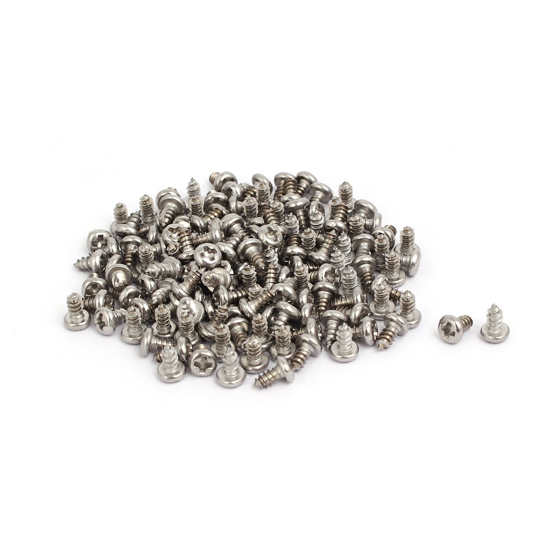 M3x6mm 304 Stainless Steel Phillips Round Pan Head Self Tapping Screws 150pcs