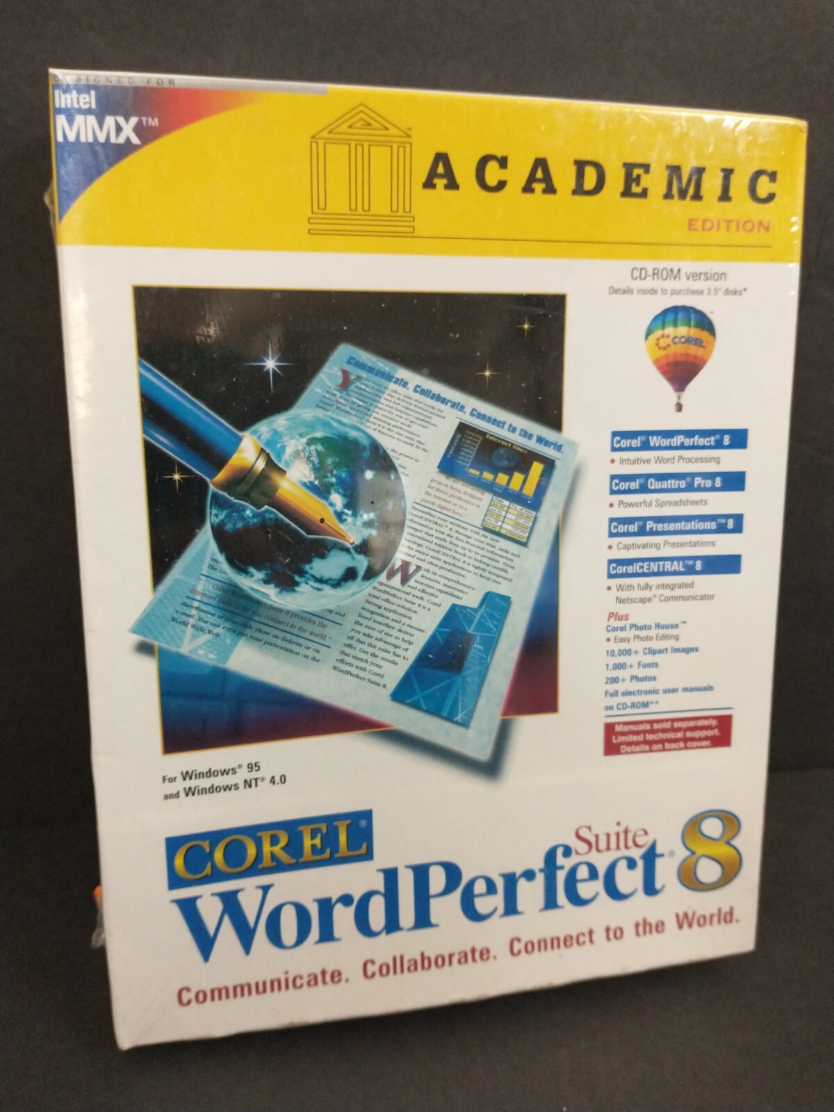 NOS Corel WordPerfect Suite 8 PC CD ROM Windows Word Perfect Academic Edition