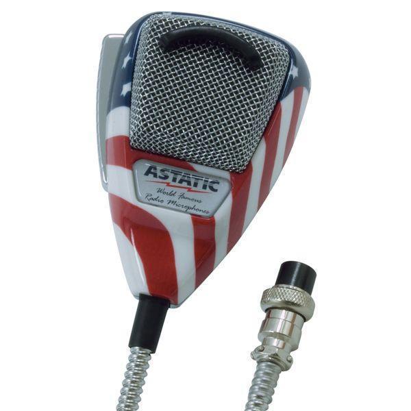 ASTATIC 636L  AMERICAN FLAG STARS n STRIPES CB Ham Radio Microphone 4 Pin mic