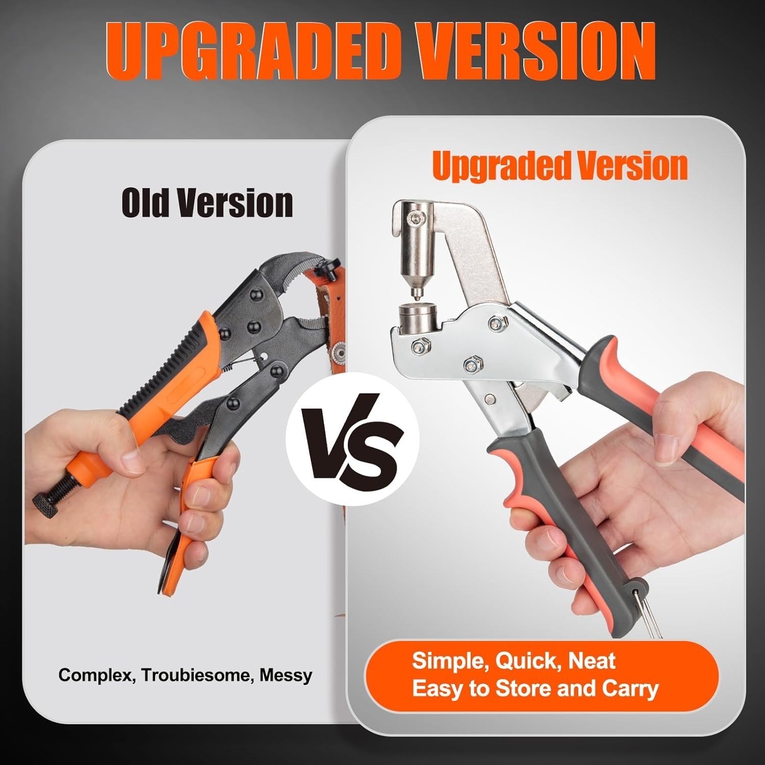 Heavy Duty Snap Fastener Tool with Case, Button Snap Replacement Kit Snap Too...