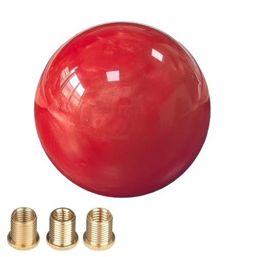 Round Ball Shift Knob Marble Style Universal Gear Shift Knob with 3 Red