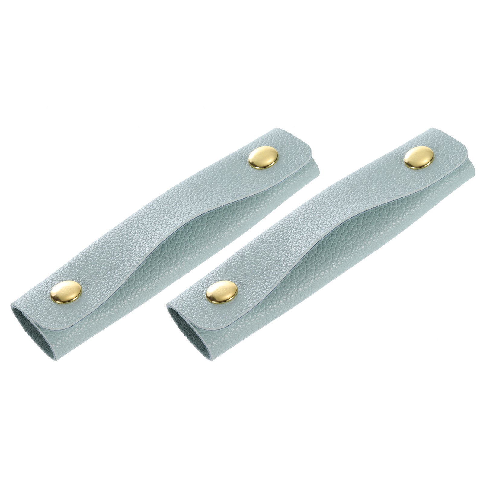 2Pcs PU Leather Luggage Handbag Handle Wrap Covers (Light Blue)