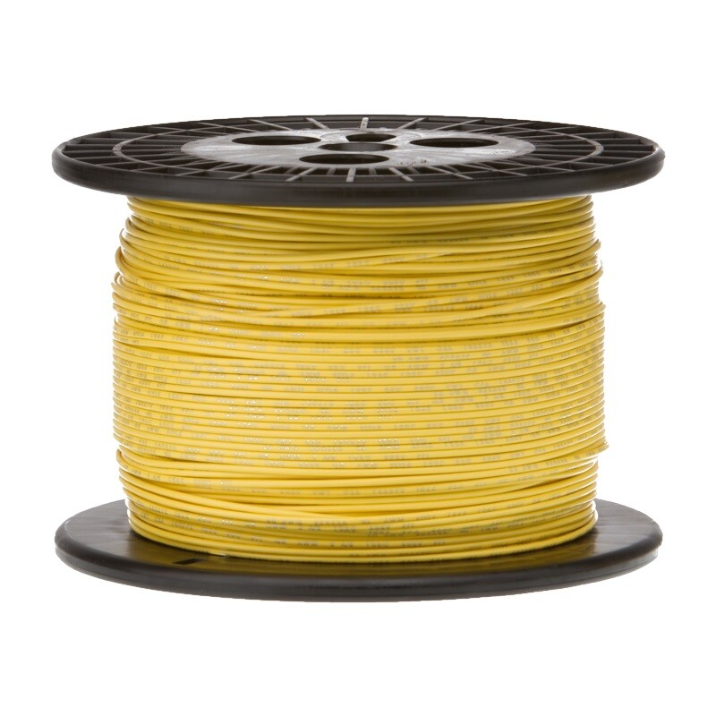 26 AWG Stranded Hook Up Wire, Yellow, 250 ft, 0.0390" Dia, UL1429, 150V